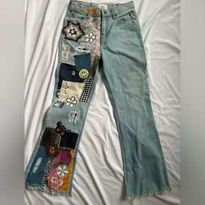Patchwork flare jeans urban outfitters
